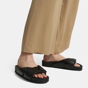Theory Folded Slide in Leather Size 38 NWT